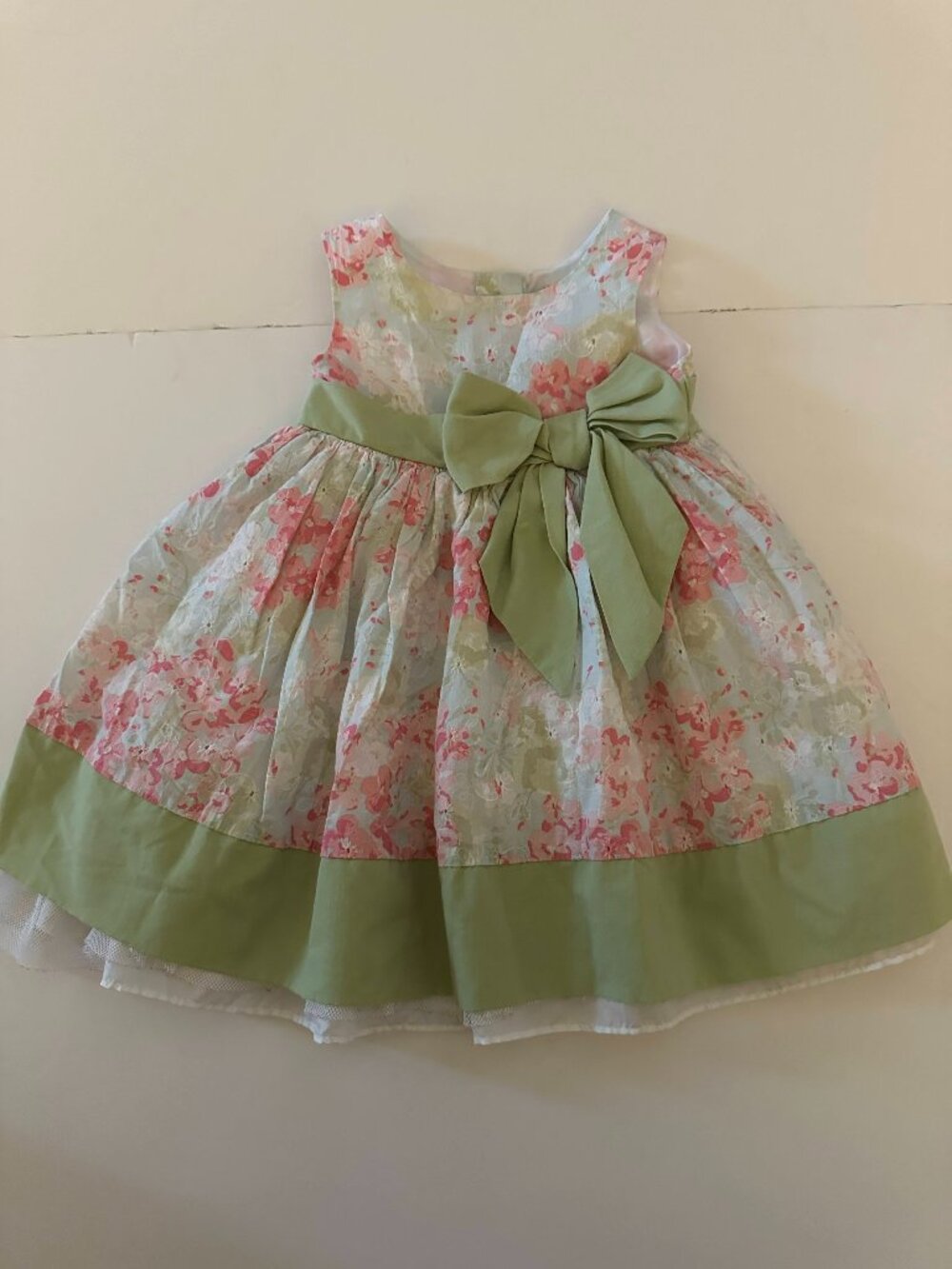Perfectly Dressed Spring Dress 2T Pale Green/Pink Party Summer floral SO CUTE!